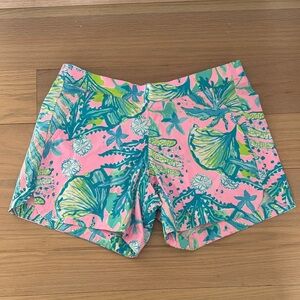 Lilly Pulitzer Pink and Green Tropical Print Shorts